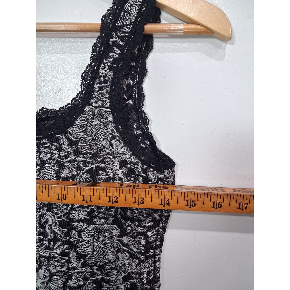 Cache Womens Silver Black Floral Lace Trim Faux Corset Tank Top Small Whimsigoth - Picture 5 of 7